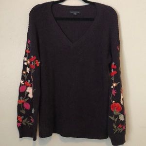Dark Purple Embroidered Sweater!